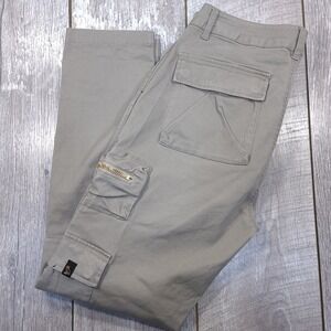 OVO October's Very Own Cargo Pants Men 31 Khaki Tan Gold Zipper Streetwear